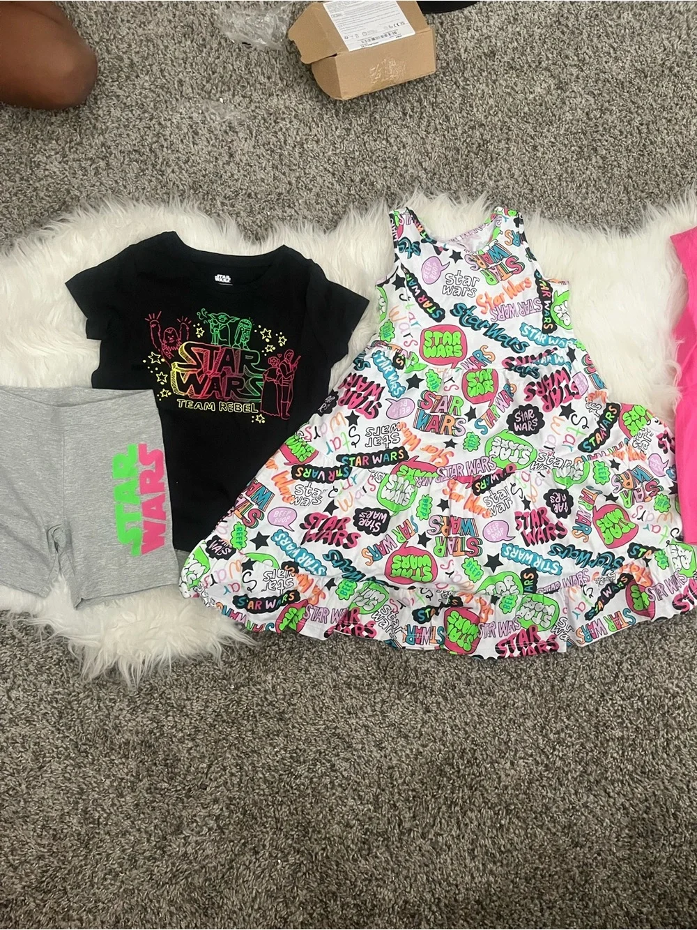 Star Wars Kids Tee with Neon Green, Hot Pink and Bright Blue Accents